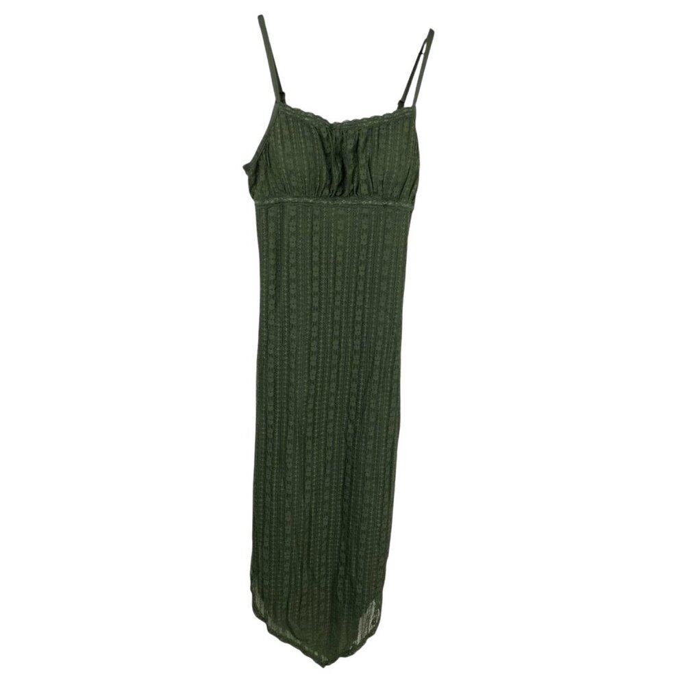 No Boundaries Dress Women's Babydoll Empire Waist Green Sz M Asymmetrical Fairy